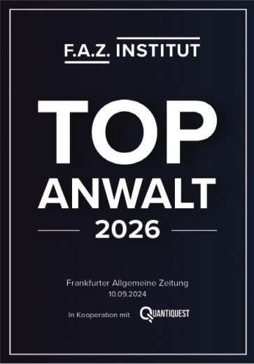 Auszeichnung F.A.Z.-Institut Top Anwalt